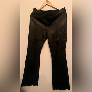 Zara Black Flare Leather Pants
